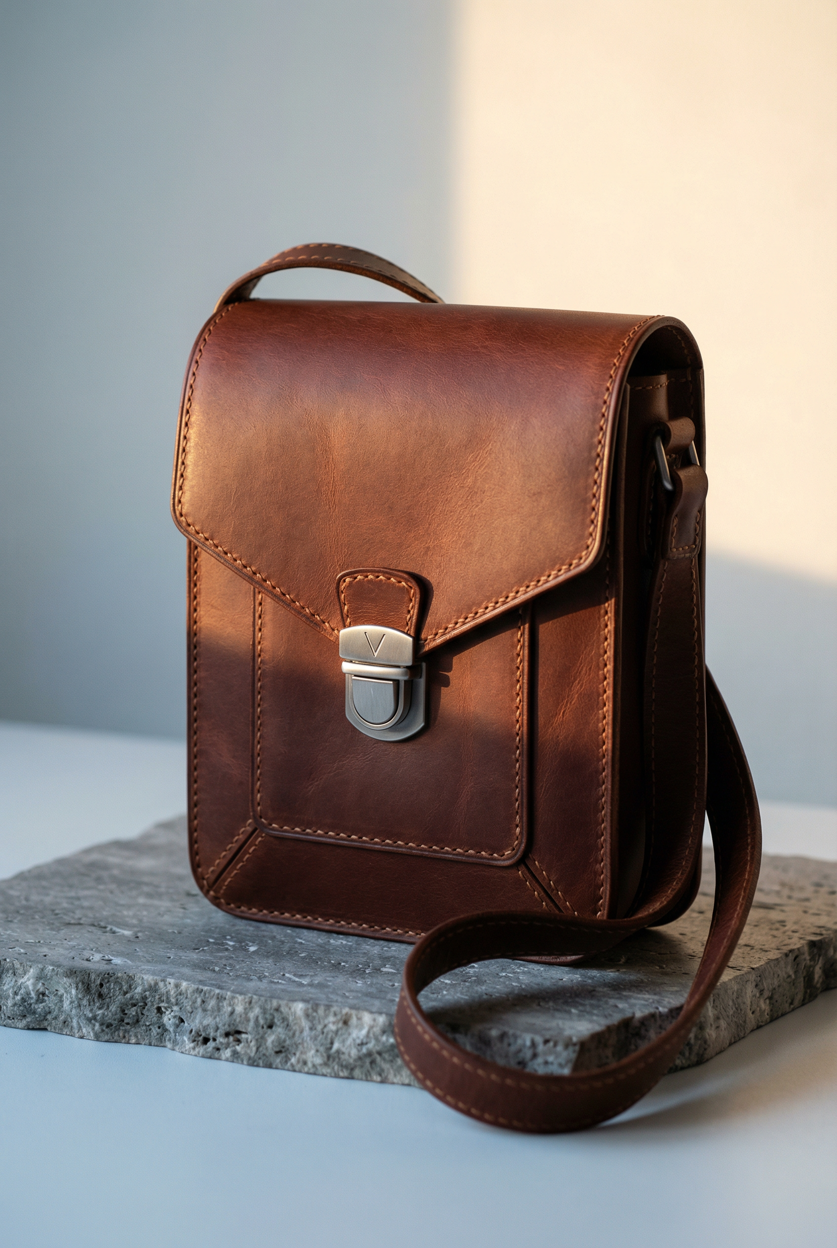 El yapimi deri canta ve metal tokasi